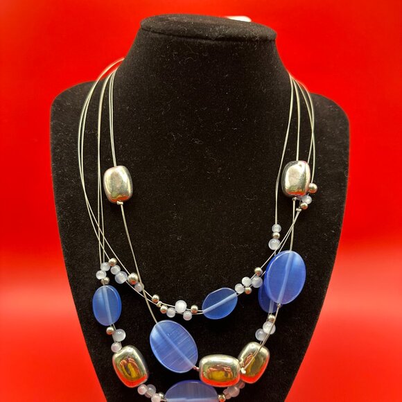 Jaclyn Smith Multi-strand silver-tone illusion necklace. - Picture 2 of 6